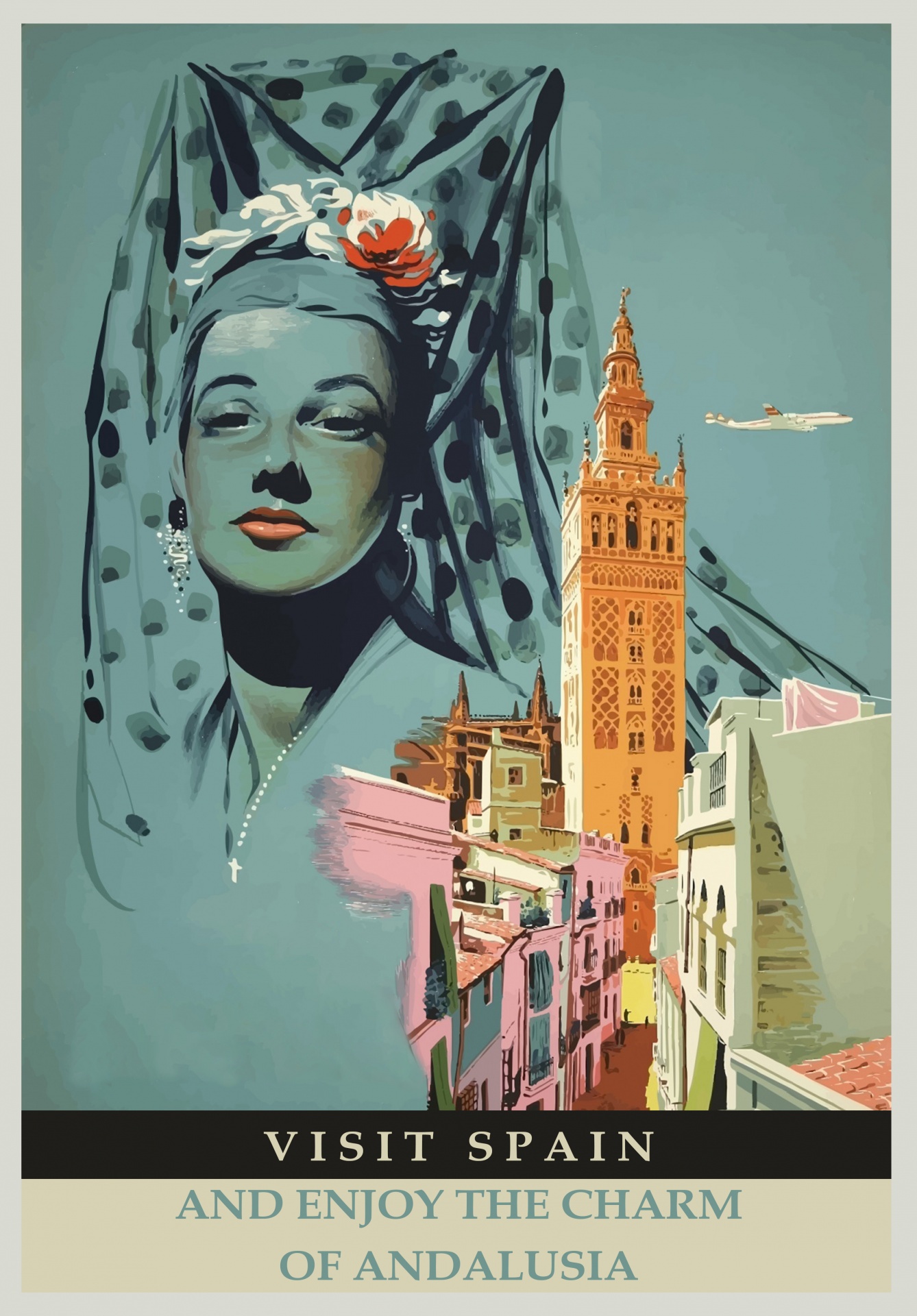 Plakat podróż Hiszpania Vintage