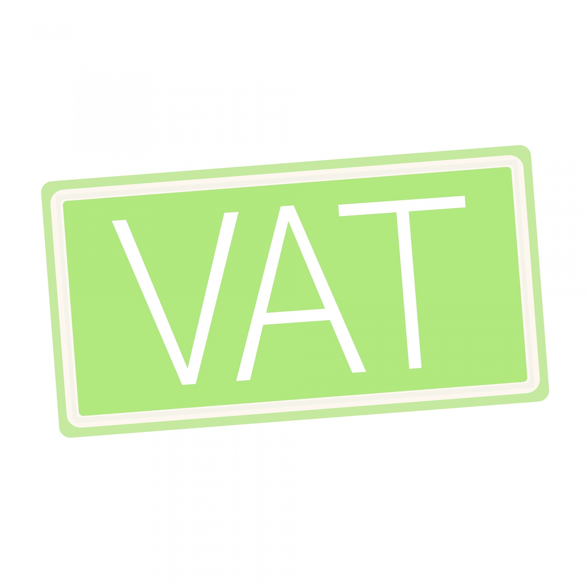 Texto de sello blanco de IVA en verde