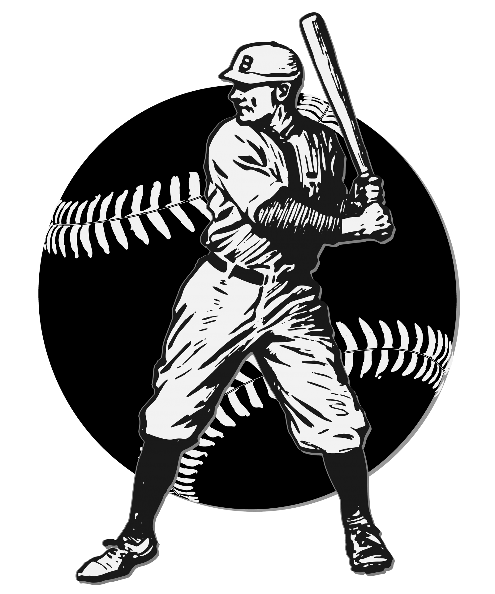 Logo de bateador de béisbol vintage