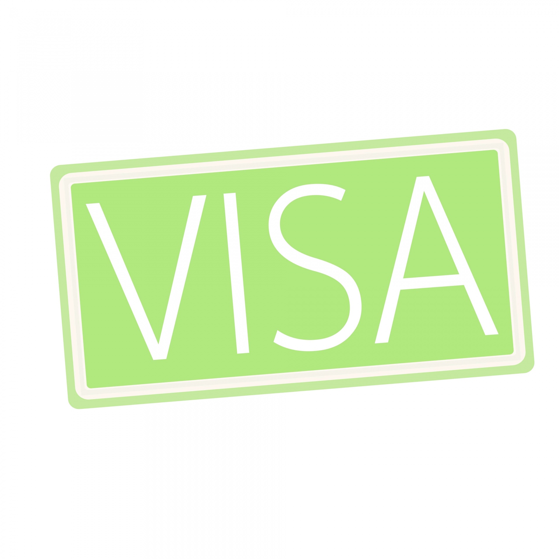 Texto de sello blanco de VISA en verde