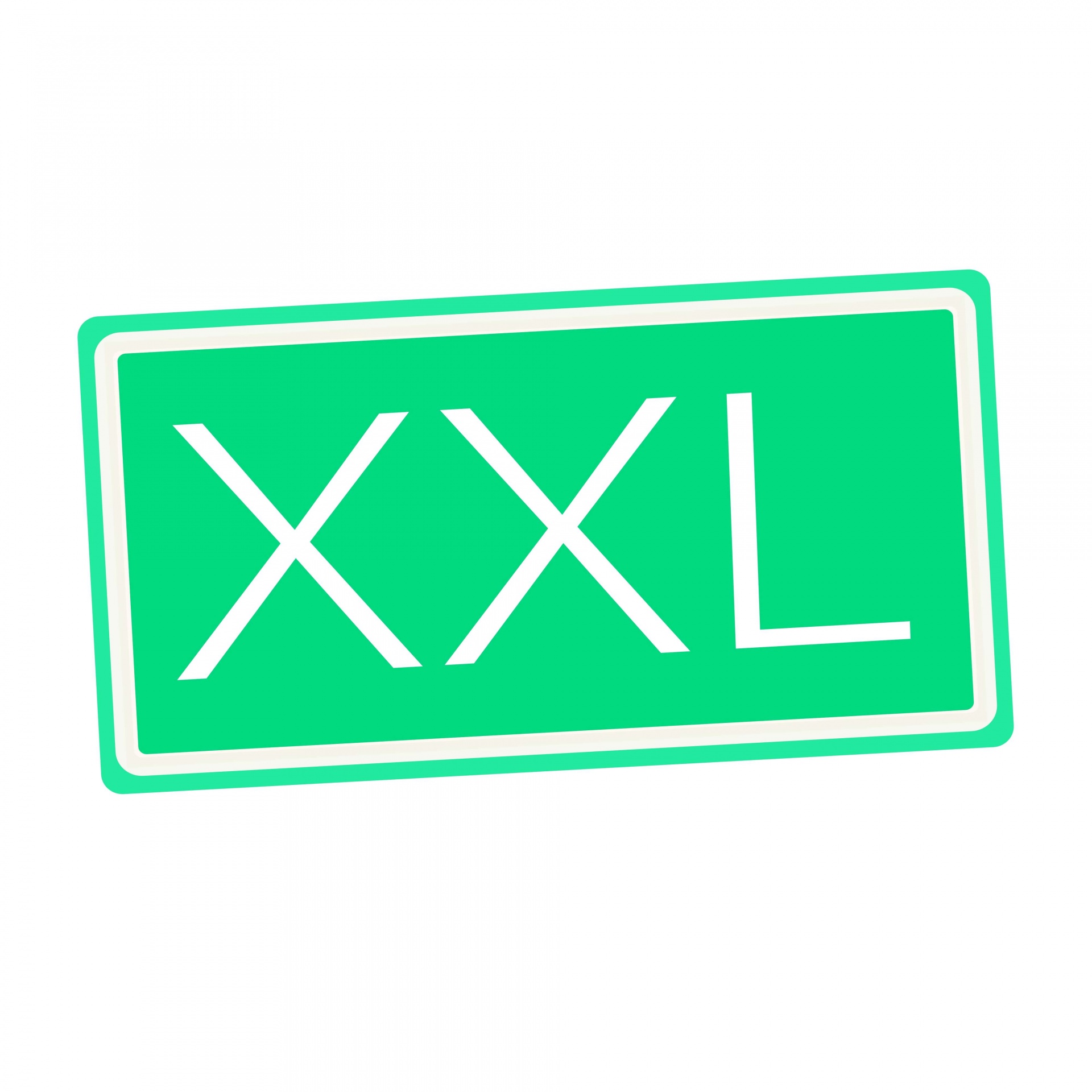 XXL White Stamp Text On Green