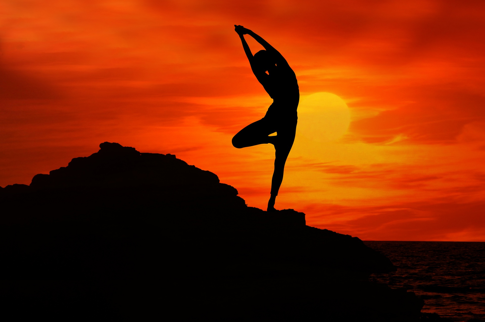 Yoga Silhouette At Sunrise Free Stock Photo - Public Domain Pictures
