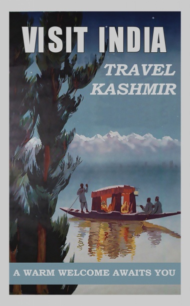 Beautiful Kashmir India Southeast Asia Vintage Travel Advertisement Poster Print 