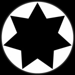 Estrela de seis pontas em um círculo