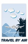 Aeroplane Vintage Travel Poster