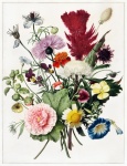 Buquê de flores pintadas com arte vintag