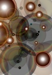 Burbujas circulares de llamarada marrón
