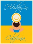 Kalifornie cestovní plakát moderní