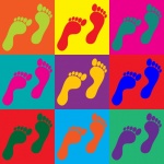 Footprints Colorful Pop Art