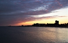 Galveston Texas Shore Line Zachód słońca