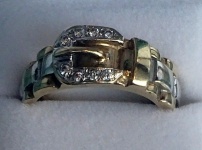 Gents Gold Buckle Diamond Ring