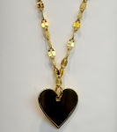 Gold Link And Heart Shaped Pendant