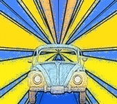 Poster di viaggio VW beetle