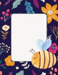 Bee And Flowers Notepaper