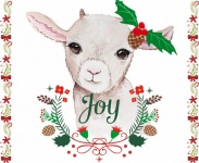 Baby Goat Christmas Illustration
