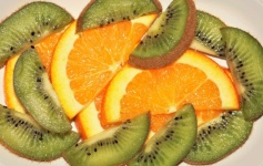 Kiwi And Orange Slices Close-up