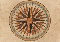 Stary vintage kompas mapę