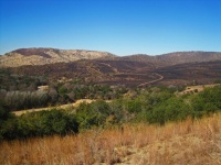 Landscape Of Hills With Burnt Grass