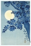 Luna árbol arte vintage