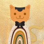 Rainbow cat with bow tie