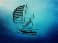 Sailing ship sea art vintage