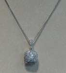 Silver Necklace Diamond Pendant