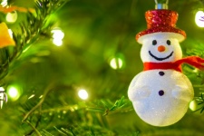 Snowman on a Christmas tree