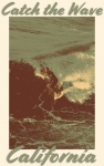 Surfen poster retro stijl