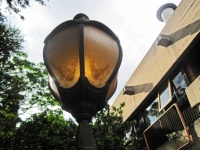 View of exterior lamp in a garden