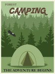Afiș de camping vintage de pădure