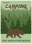 Vintage bos camping poster