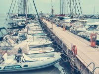 Yachts in marina