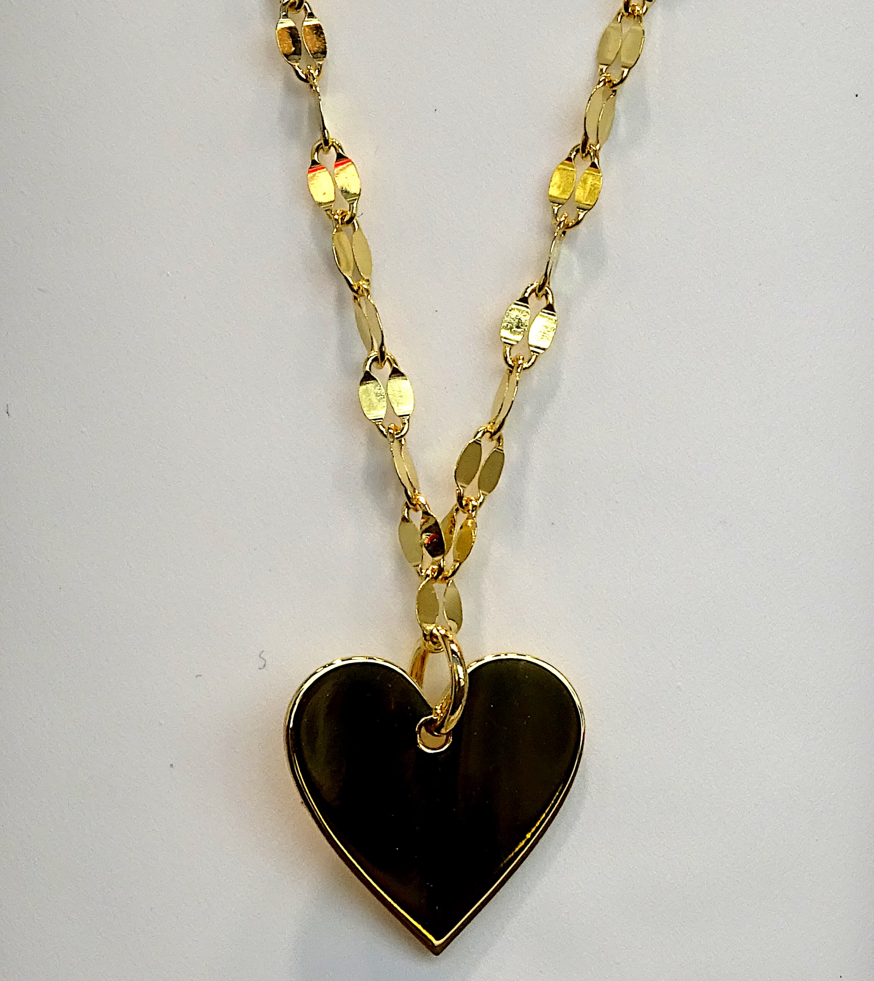 Gold Link And Heart Shaped Pendant Free Stock Photo - Public Domain ...