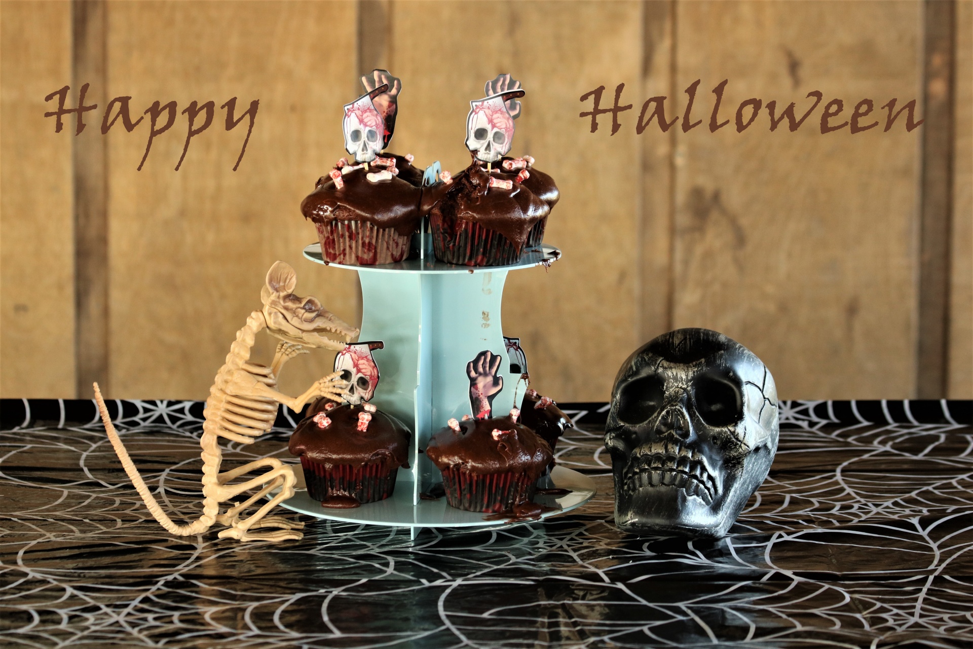 Halloween Cupcakes And Skeletons Free Stock Photo - Public Domain Pictures