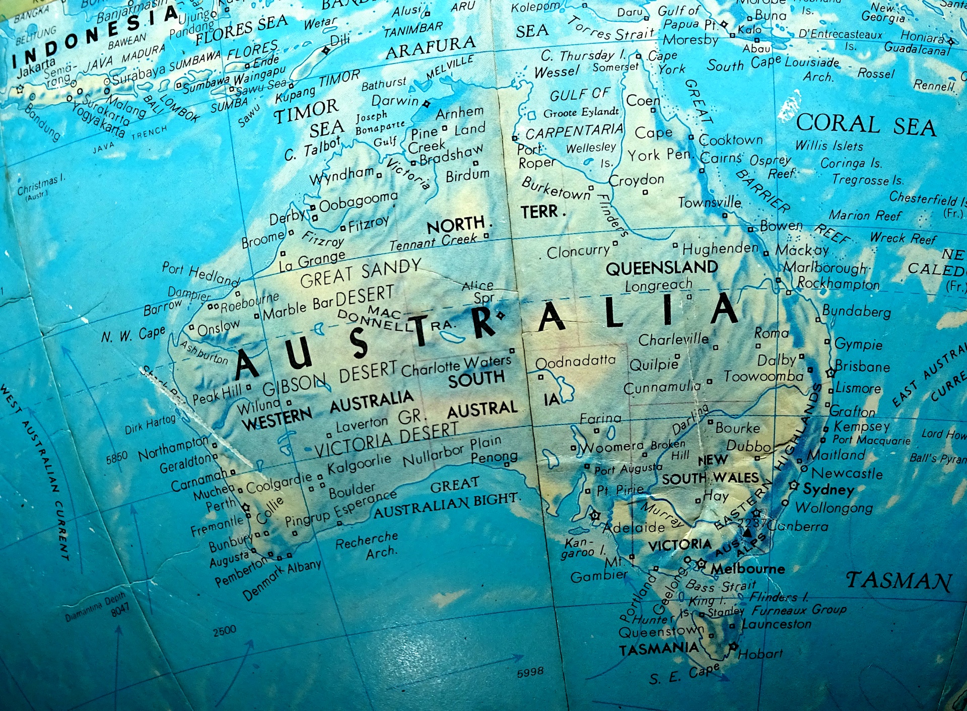Karta över Australien på världen Gratis Stock Bild - Public Domain Pictures