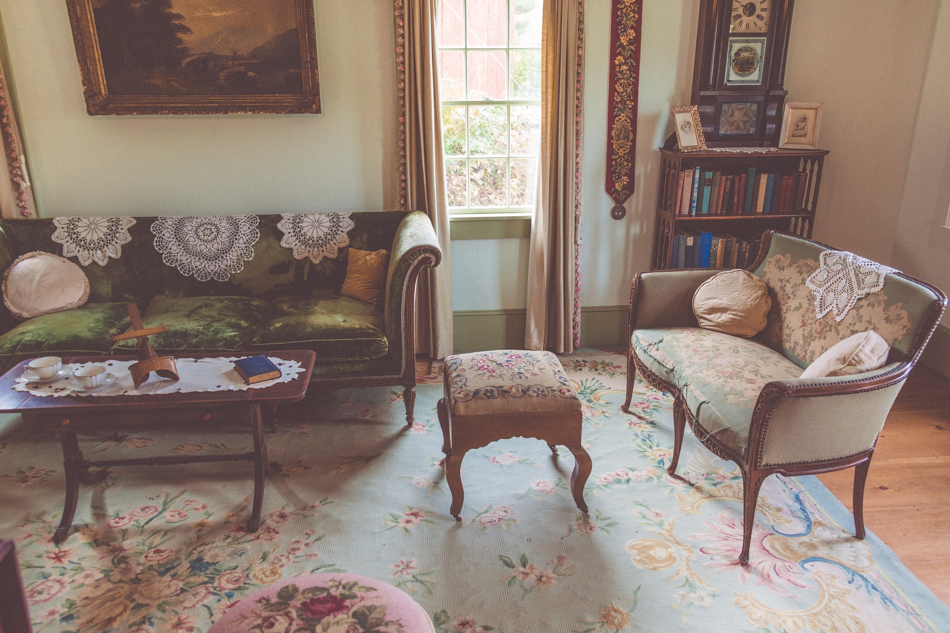 vintage living room stock photo