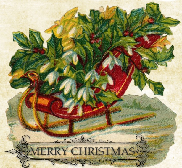 Vintage Christmas Sleigh Free Stock Photo - Public Domain Pictures