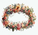 Cadre vintage de guirlande de fleurs
