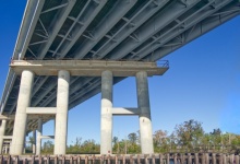 Bridge Support. Concrete Piles