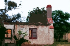 Ausschnitt Bild eines alten Hauses