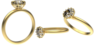 Diamond ring gold isolated