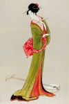 Kvinna geisha porslin konst