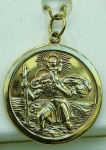 Gold St Christopher Pendant