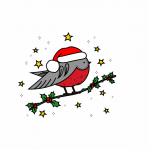Christmas robin illustration
