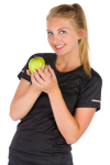 Fit woman with an apple