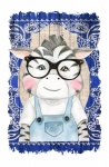 Zebra Cartoon trägt eine Brille