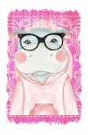 Hippo Cartoon mit Brille