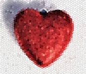 Mosaic Tiles Red Heart 2