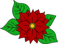 Poinsettia bloem illustratie