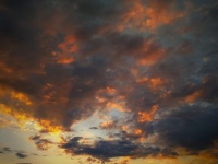 Zachód słońca chmury niebo